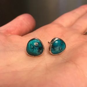 Turquoise and sterling silver earrings